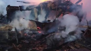 На Дрогобиччині вщент згоріла господарська будівля